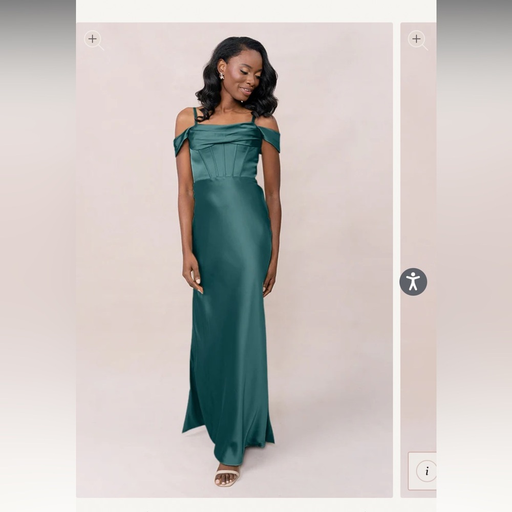 Revelry London Convertible Classic Emerald Satin Gown
